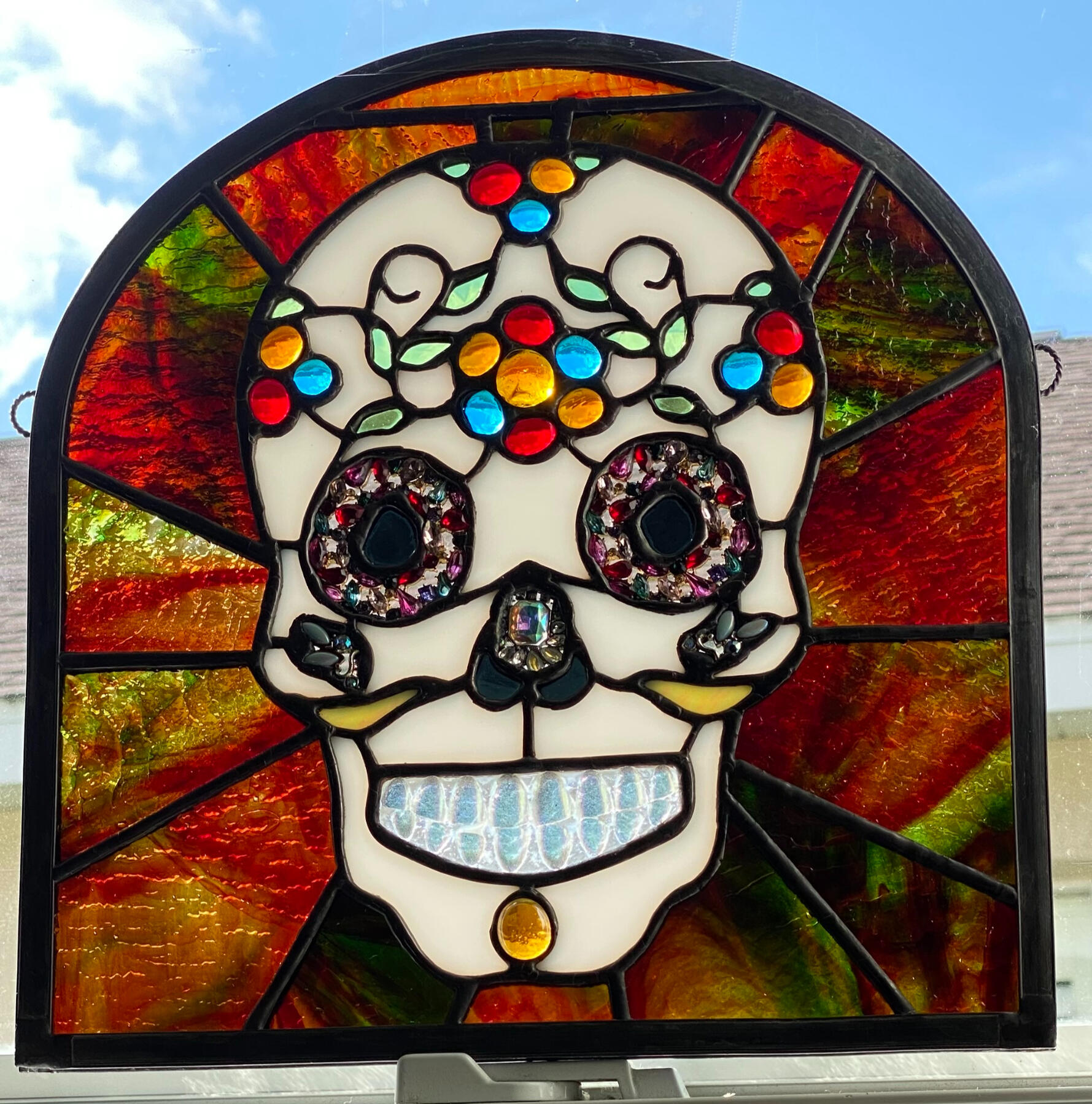 "Puttin' On the Glitz" with costume jewelry inserts 10 x 11 in