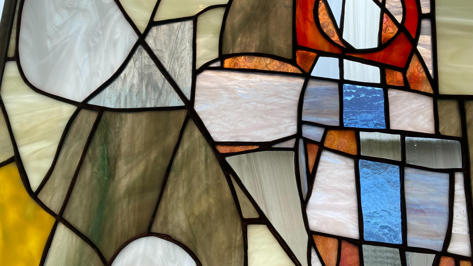 close-ups display the quality of some of the vintage reclaimed glass used in my pieces