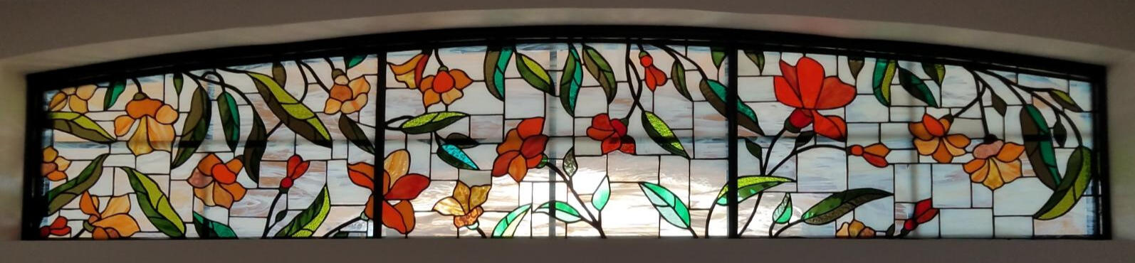 "Garden Canopy" front door transom 90 x 18 in